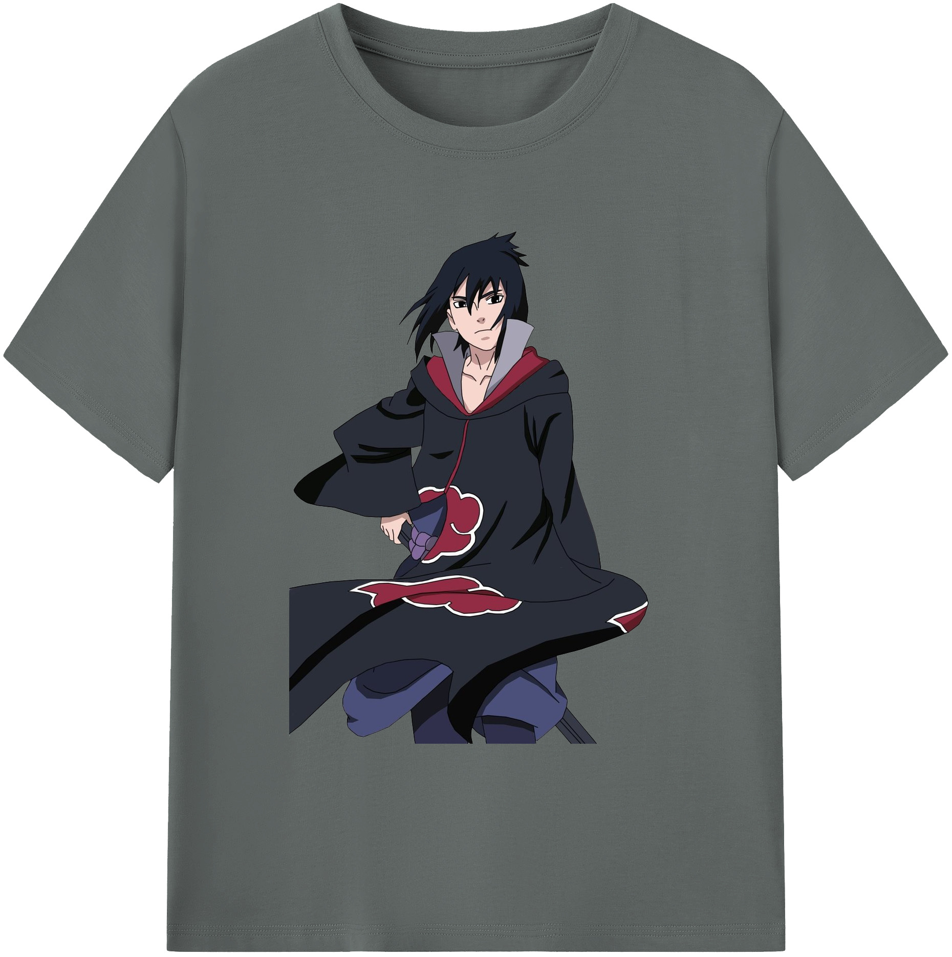 （画像用） NARUTO -ナルト- うちは サスケ Uchiha Sasuke 綿100％ メンズ半袖Tシャツ｜肌触りやわらか＆通気性